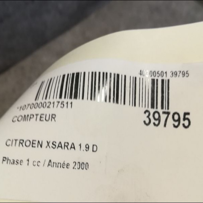 Compteur occasion CITROEN XSARA Phase 1 02-1998->09-2000 1.9 D 6104QK 3