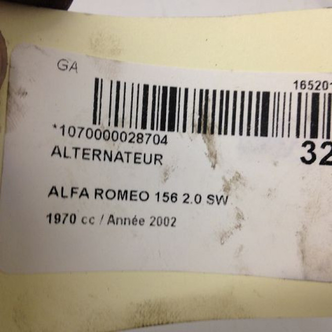 Alternateur occasion ALFA ROMEO 156 Phase 3 07-2003->12-2005 2.0 JTS 51859642 5