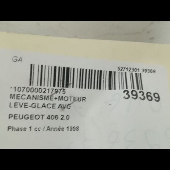 Mecanisme+moteur leve-glace avg occasion PEUGEOT 406 Phase 1 10-1995->04-1999 2.0 9221F0 3