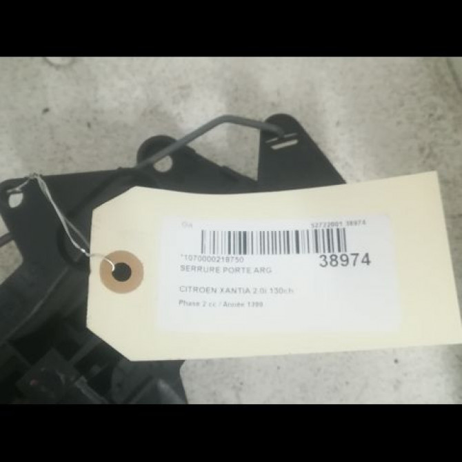 Serrure porte arg occasion CITROEN XANTIA Phase 2 12-1997->06-2001 2.0i 130ch 96109290 3