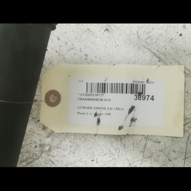Transmission avant droite occasion CITROEN XANTIA Phase 2 12-1997->06-2001 2.0i 130ch 32734X 2
