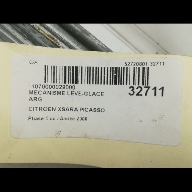 Mecanisme leve-glace arrière gauche occasion CITROEN XSARA PICASSO Phase 1 12-1999->02-2004 1.6 HDi 16v 110ch 922355 4