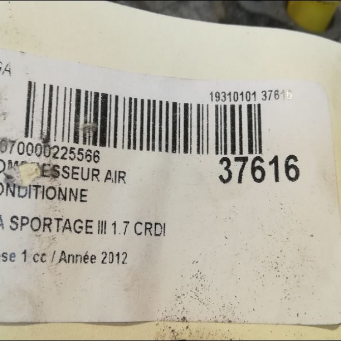 Compresseur air conditionne occasion KIA SPORTAGE III Phase 1 09-2010->... 1.7 CRDI 115ch 4