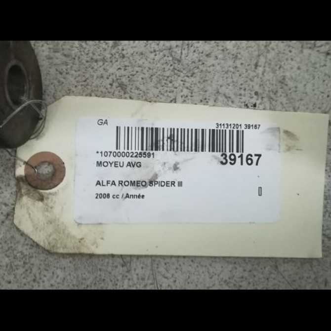 Moyeu avg occasion ALFA ROMEO SPIDER III Phase 1 09-2006->12-2010 50707555 3