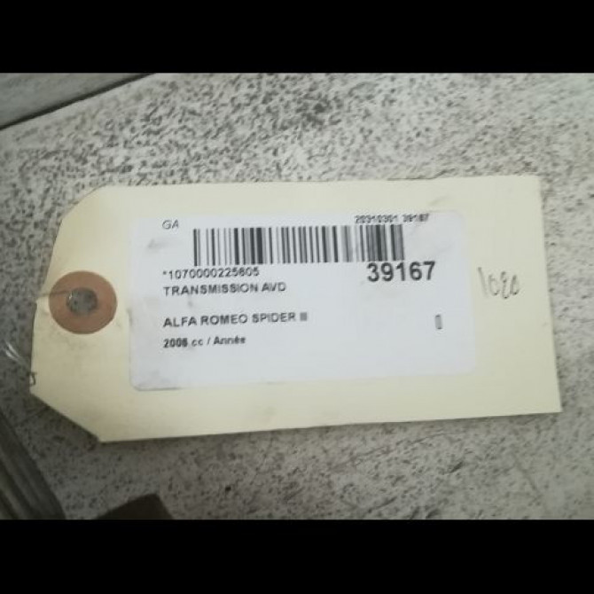 Transmission avant droite occasion ALFA ROMEO SPIDER III Phase 1 09-2006->12-2010 50504073 2
