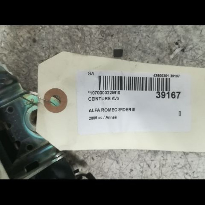 Ceinture avant droite occasion ALFA ROMEO SPIDER III Phase 1 09-2006->12-2010 156067388 3