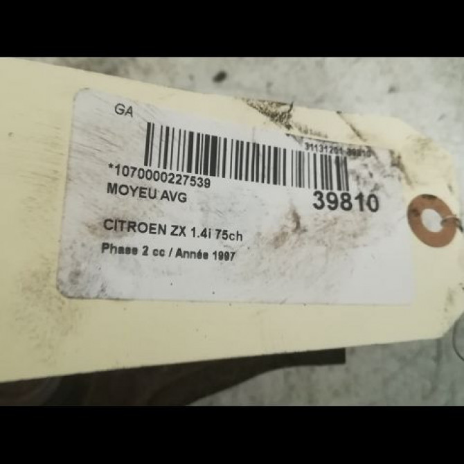 Moyeu avg occasion CITROEN ZX Phase 2 07-1994->06-1998 1.4i 75ch 335017 3