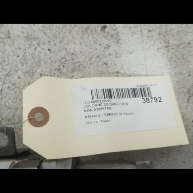 Colonne de direction non assistee occasion RENAULT ESPACE IV Phase 2 03-2006->07-2012 3