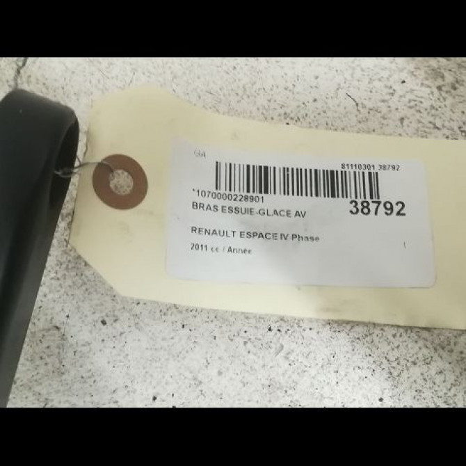Bras essuie-glace avant occasion RENAULT ESPACE IV Phase 2 03-2006->07-2012 2