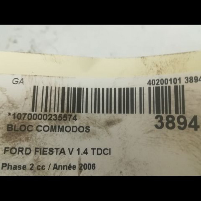 Bloc commodos occasion FORD FIESTA V Phase 2 10-2005->10-2008 1.4 TDCI 5