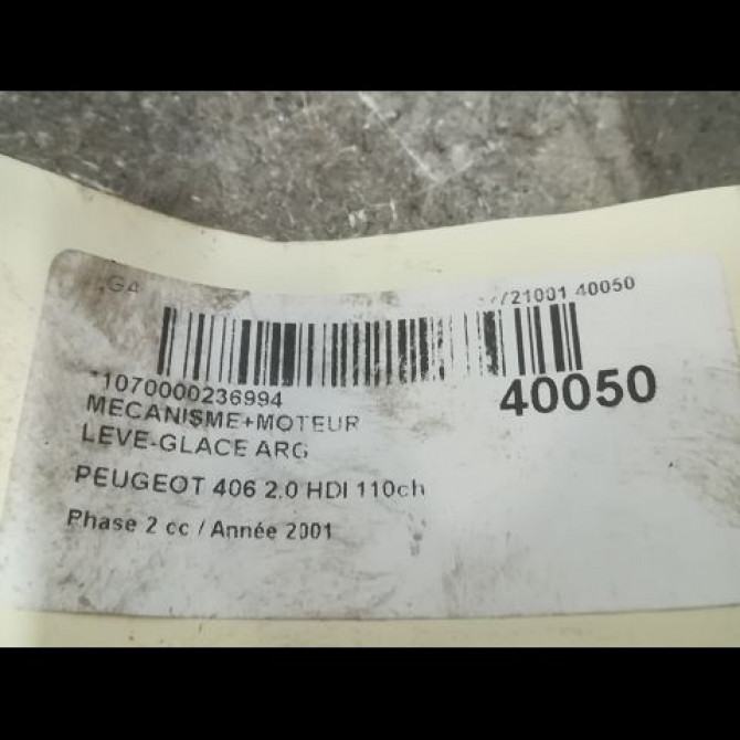 Mecanisme+moteur leve-glace arg occasion PEUGEOT 406 Phase 2 04-1999->04-2004 2.0 HDI 110ch 922356 3