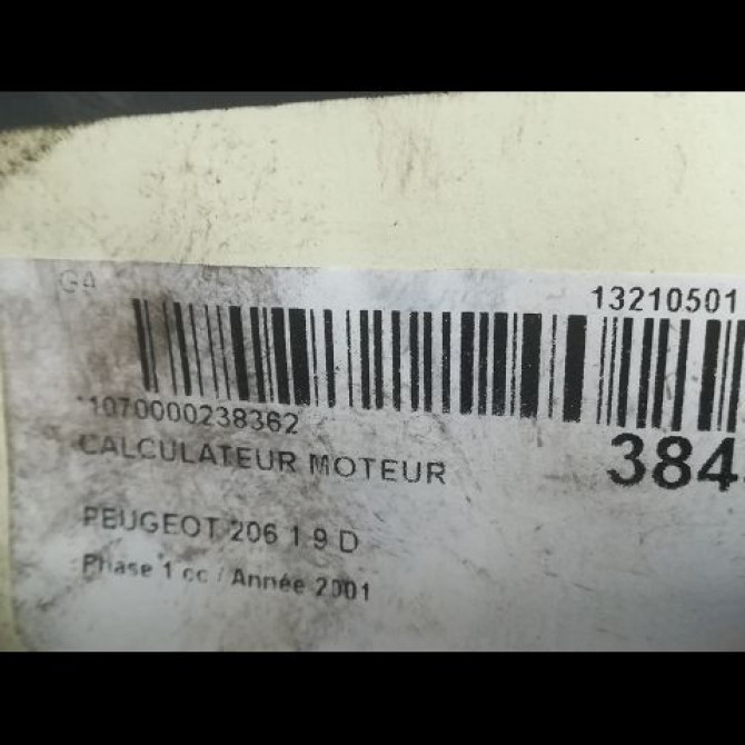 Calculateur moteur occasion PEUGEOT 206 Phase 1 09-1998->03-2009 1.9 D 193923 5