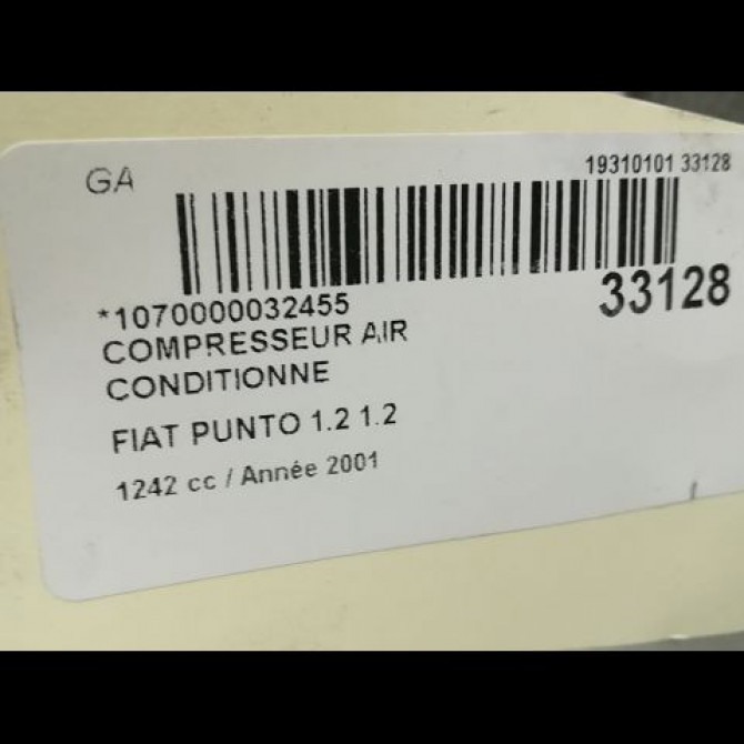 Compresseur air conditionne occasion FIAT PUNTO II Phase 1 10-1999->05-2003 60 46785772 6