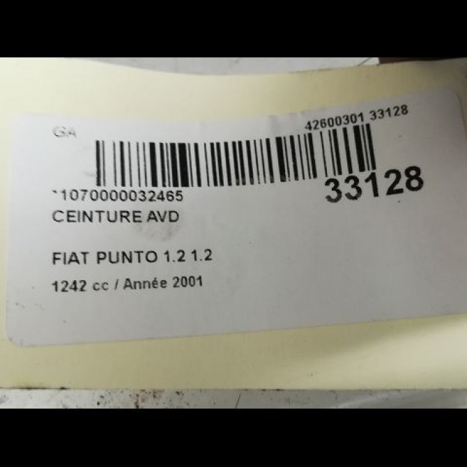Ceinture avant droite occasion FIAT PUNTO II Phase 1 10-1999->05-2003 60 735273323 4