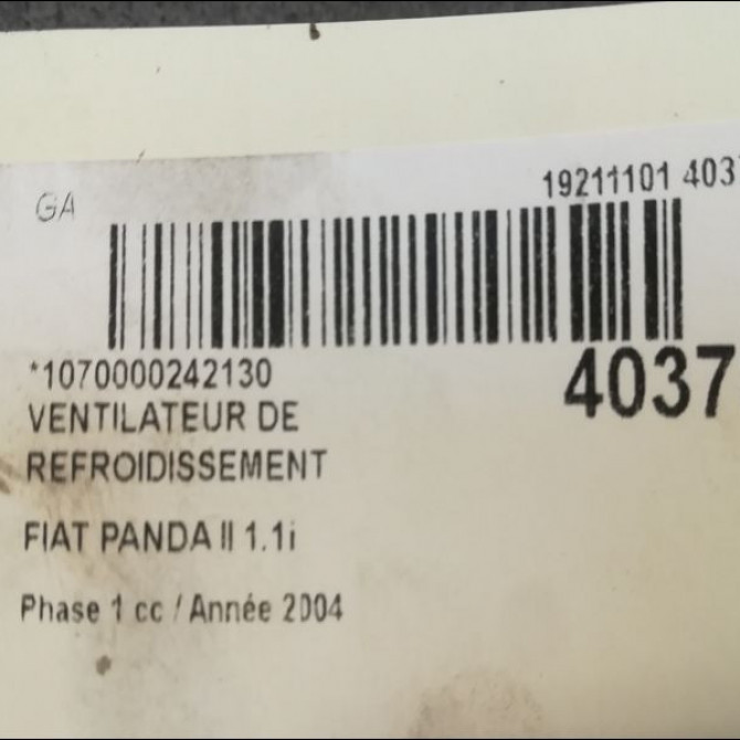 Ventilateur de refroidissement occasion FIAT PANDA II Phase 1 09-2003->12-2012 1.1i 51848272 3