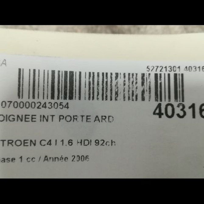 Poignee int porte ard occasion CITROEN C4 I Phase 1 11-2004->07-2008 1.6 HDI 92ch 914493 3