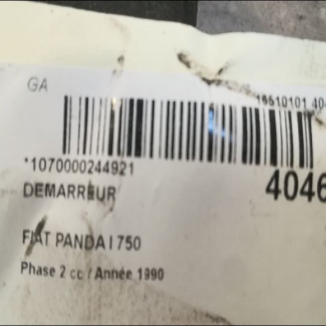 Démarreur occasion FIAT PANDA I Phase 2 03-1986->09-2003 750 46432301 3