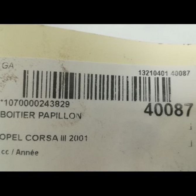 Boitier papillon occasion OPEL CORSA III 9157512 3