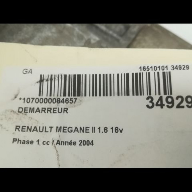 Démarreur occasion RENAULT MEGANE II Phase 1 09-2003->12-2005 1.6 16v 8200266777 4