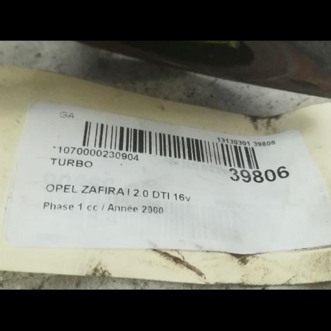 Turbo occasion OPEL ZAFIRA I Phase 1 03-1999->07-2005 2.0 DTI 16v 100ch 24442214 4