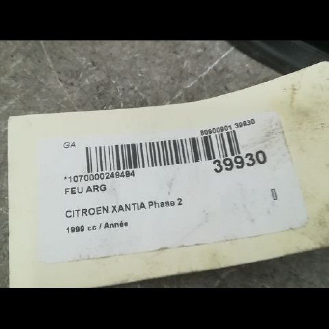 Feu arrière gauche occasion CITROEN XANTIA Phase 2 12-1997->06-2001 6350K0 3