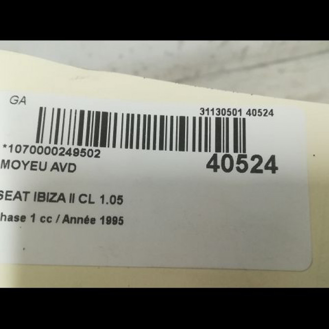 Moyeu avd occasion SEAT IBIZA II Phase 1 05-1993->04-1996 CL 1.05 3