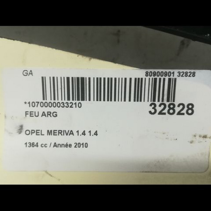 Feu arrière gauche occasion OPEL MERIVA I Phase 2 01-2006->09-2010 1.4 TWINPORT 93187879 3