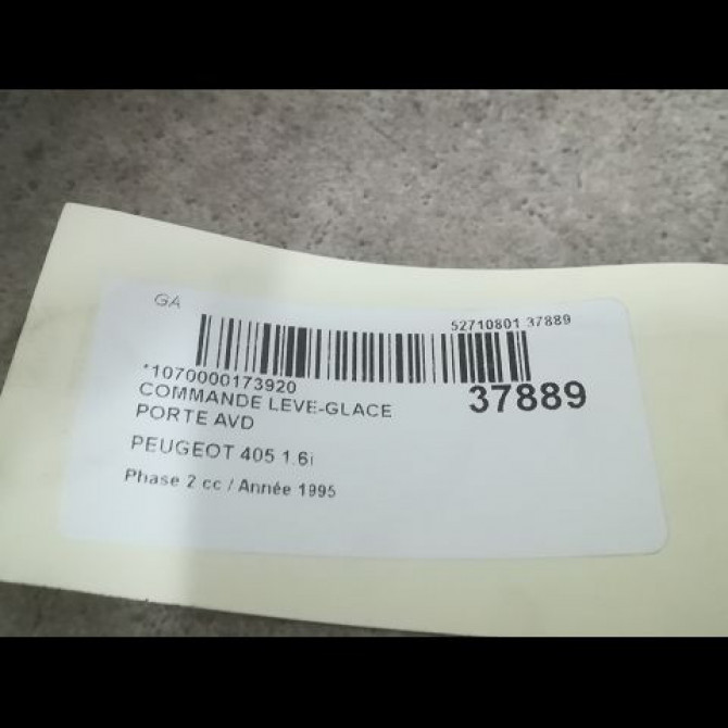 Commande lève-glace porte avant droite occasion PEUGEOT 405 Phase 2 07-1992->06-1996 1.6i 3