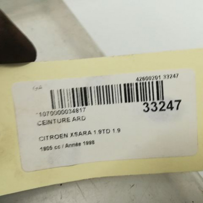 Ceinture arrière droite occasion CITROEN XSARA Phase 1 02-1998->09-2000 1.9 TD 8973V4 3
