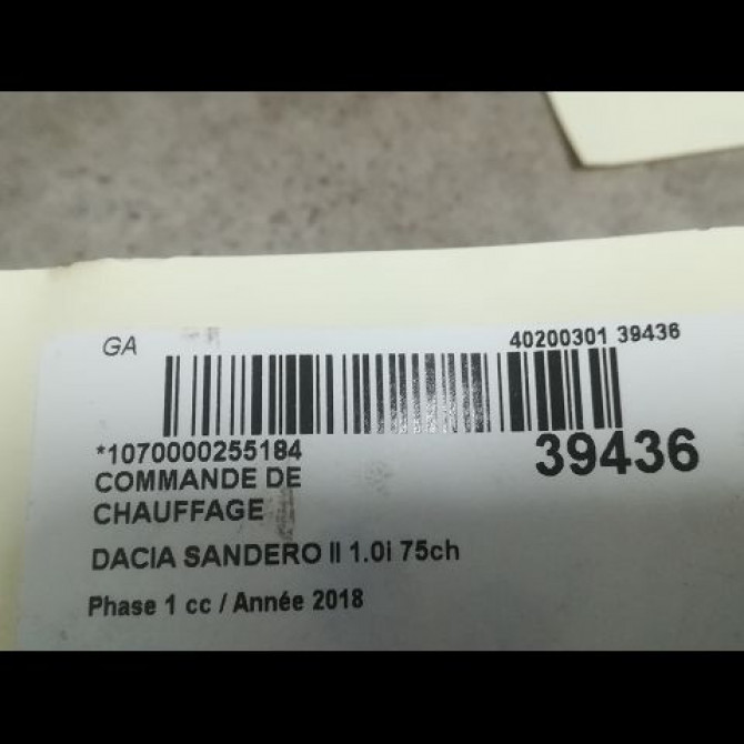 Commande de chauffage occasion DACIA SANDERO II Phase 1 10-2012->... 1.0i 75ch 275101406R 3