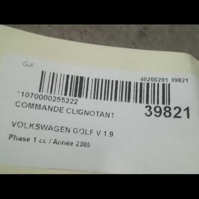 Commande clignotant occasion VOLKSWAGEN GOLF V Phase 1 11-2003->10-2008 1.9 TDI 90ch 3C8941431XSH 3