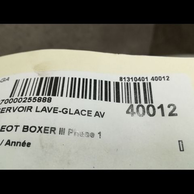 Reservoir lave-glace avant occasion PEUGEOT BOXER III Phase 1 06-2006->... 6431G2 2