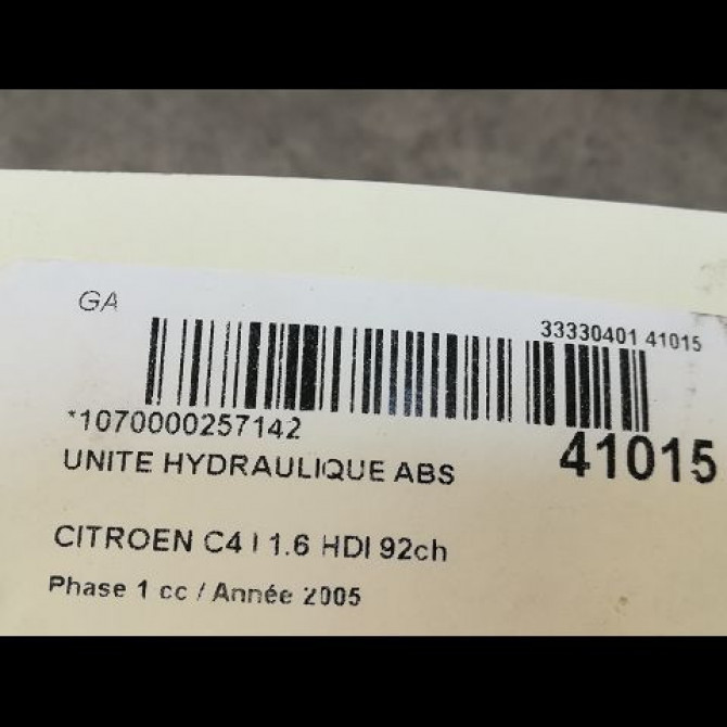 Unité hydraulique ABS occasion CITROEN C4 I Phase 1 11-2004->07-2008 1.6 HDI 92ch 3