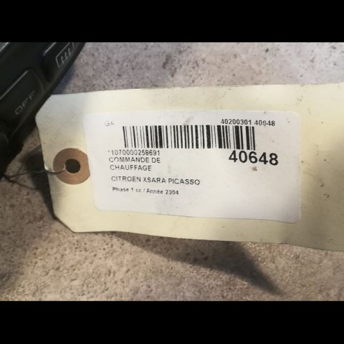 Commande de chauffage occasion CITROEN XSARA PICASSO Phase 1 12-1999->02-2004 2.0 HDi 90ch 6451QH 3