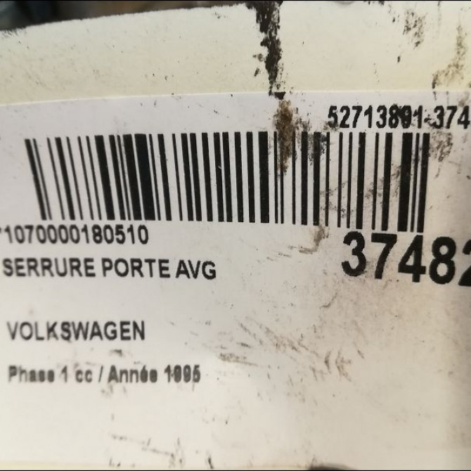Serrure porte avg occasion VOLKSWAGEN TRANSPORTER IV Phase 1 09-1990->03-1996 1.9 D 702837015E 3