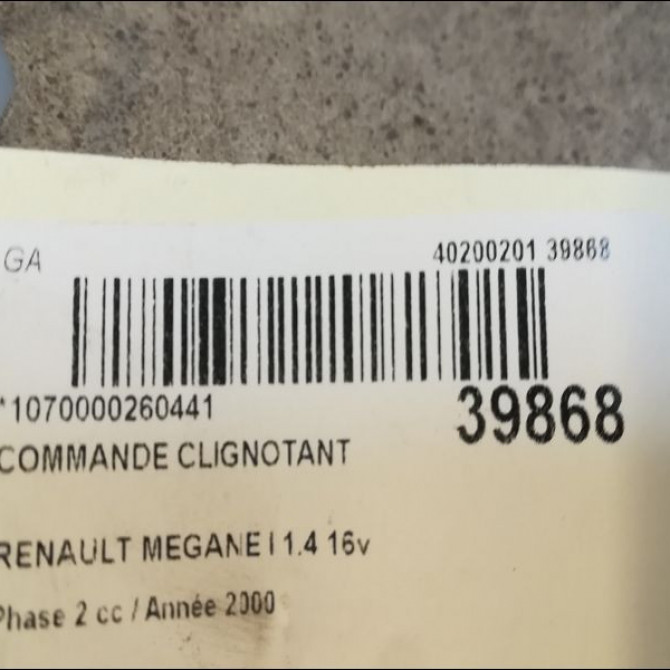 Commande clignotant occasion RENAULT MEGANE I Phase 2 03-1999->06-2003 1.4 16v 7701047541 3