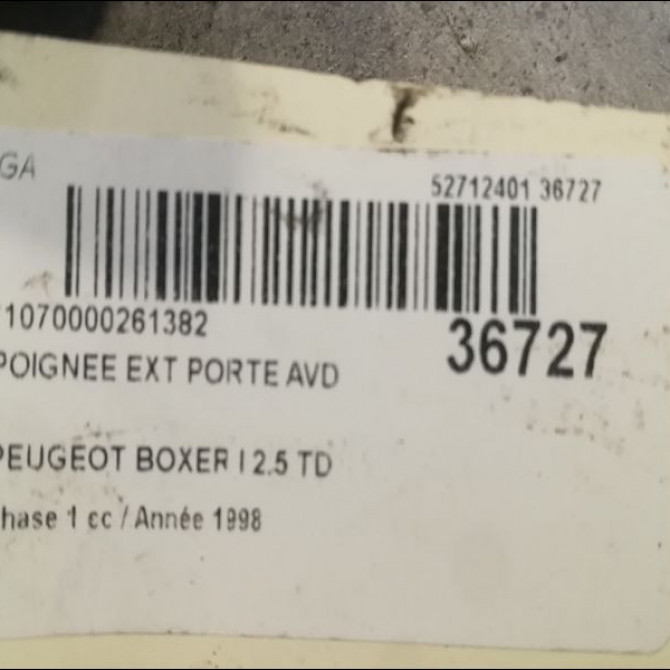 Poignee ext porte avd occasion PEUGEOT BOXER I Phase 1 07-1994->02-2002 2.5 TD 9101E4 2