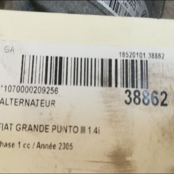 Alternateur occasion FIAT GRANDE PUNTO III Phase 1 09-2005->12-2013 1.4i 77ch 51714794 4