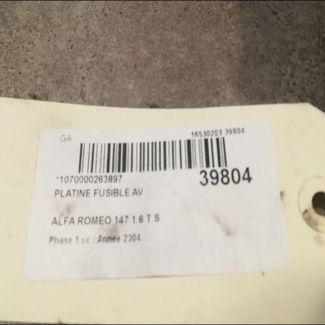 Platine fusible av occasion ALFA ROMEO 147 Phase 1 09-2000->09-2004 1.6 T S 120ch 51742419 2