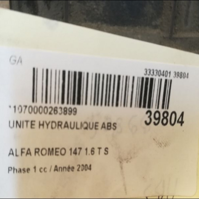 Unité hydraulique ABS occasion ALFA ROMEO 147 Phase 1 09-2000->09-2004 1.6 T S 120ch 71747792 3