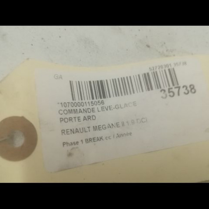 Commande leve-glace porte arrière droite occasion RENAULT MEGANE II Phase 1 BREAK 09-2003->12-2005 1.9 DCI 120ch 3