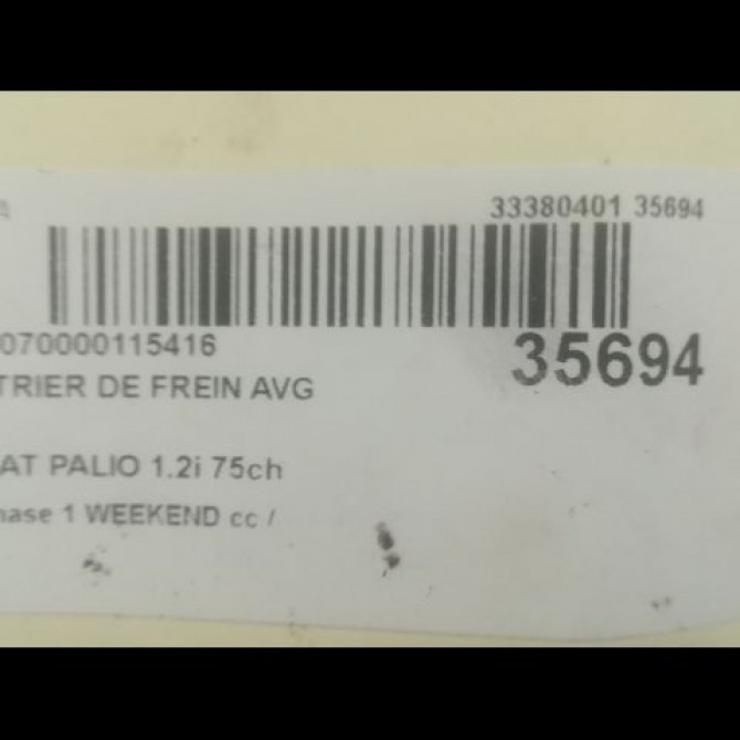 Etrier de frein avant gauche occasion FIAT PALIO Phase 1 WEEKEND 03-1998->12-2002 1.2i 75ch 3