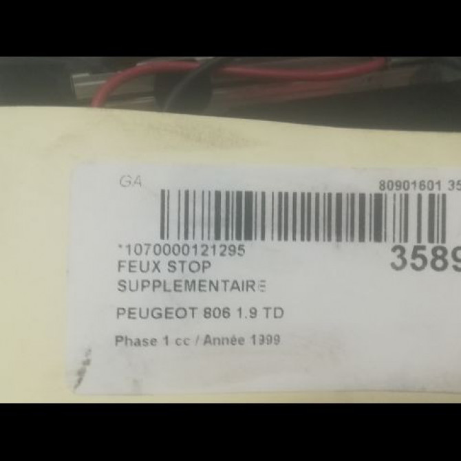 Feux stop supplementaire occasion PEUGEOT 806 Phase 1 06-1994->12-2001 1.9 TD 6351AN 3