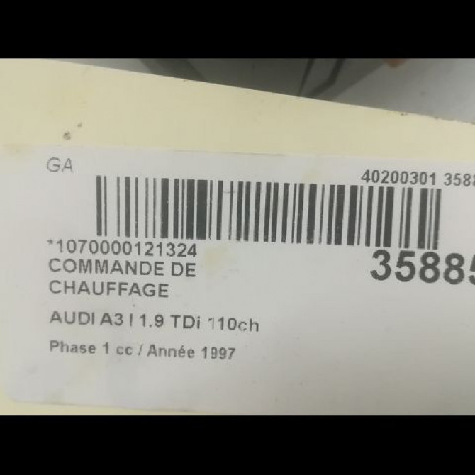 Commande de chauffage occasion AUDI A3 I Phase 1 09-1996->10-2000 1.9 TDi 110ch 8L0820043DB98 3