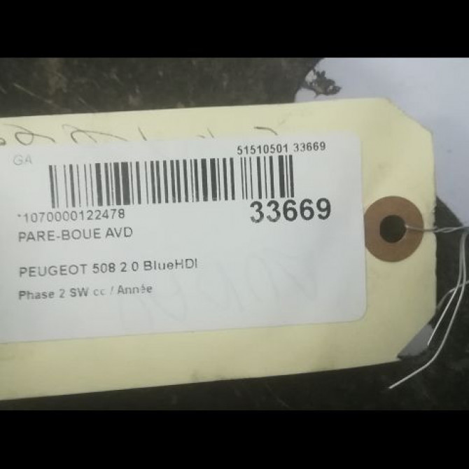 Pare-boue avant droit occasion PEUGEOT 508 Phase 2 SW 06-2014->... 2.0 BlueHDI 180ch 7136NQ 2