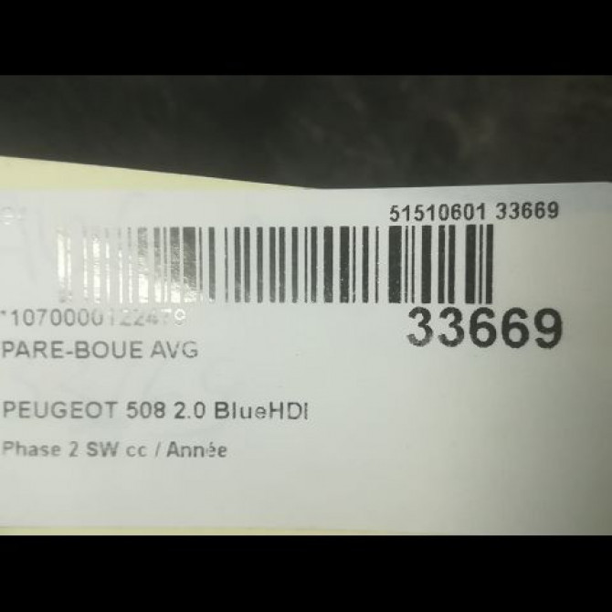 Pare-boue avant gauche occasion PEUGEOT 508 Phase 2 SW 06-2014->... 2.0 BlueHDI 180ch 7136NP 2