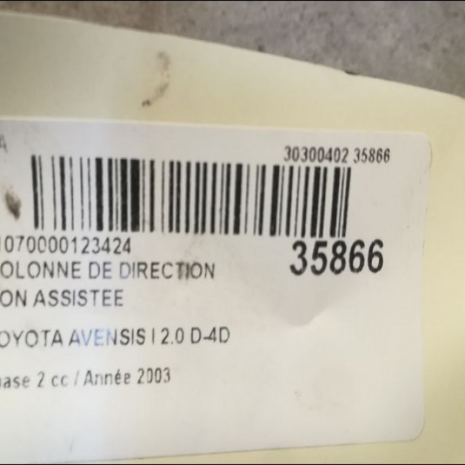 Colonne de direction non assistee occasion TOYOTA AVENSIS I Phase 2 09-2000->05-2003 2.0 D-4D 4525005410 3