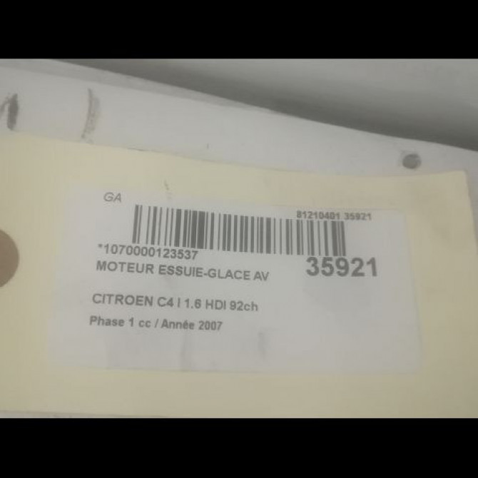 Moteur essuie-glace avant occasion CITROEN C4 I Phase 1 11-2004->07-2008 1.6 HDI 92ch 6405R0 2