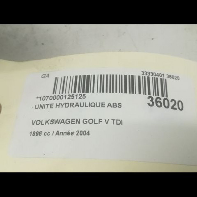 Unité hydraulique ABS occasion VOLKSWAGEN GOLF V Phase 1 11-2003->10-2008 1.9 TDI 90ch 1K0614517HBEF 3