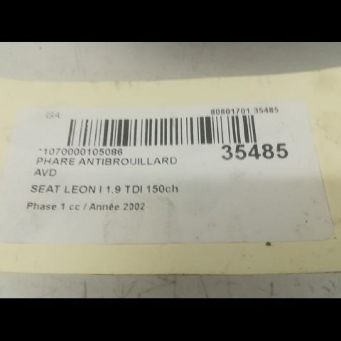 Phare antibrouillard avant droit occasion SEAT LEON I Phase 1 04-2000->10-2006 1.9 TDI 150ch 1M0941702B 3
